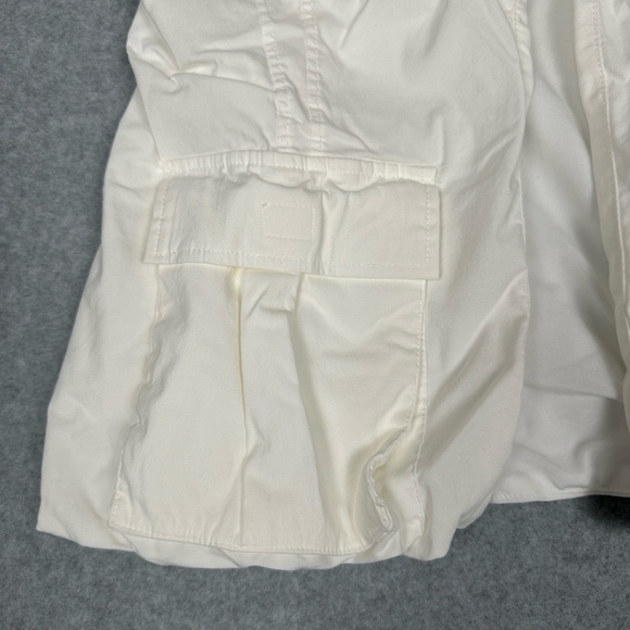 Zara Halter Top Womens M White Draped Open Front Sleeveless‎ Vest Pockets Cargo - Picture 3 of 16